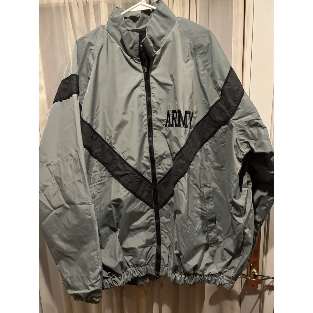 ARMY IPFU Jacket Men's XXL Gray JWOD Skilcraft Windbreaker Vented Full Zip